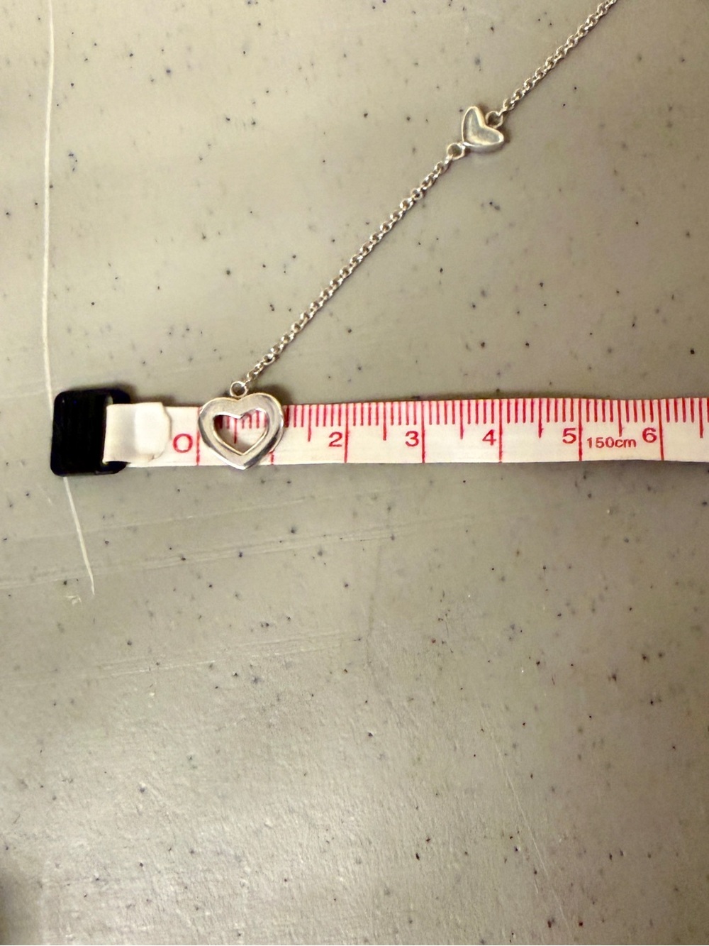 TIFFANY & CO. Sterling Silver Solid Open Mini Hearts Link Lariat Necklace w/ COA - Picture 12 of 13